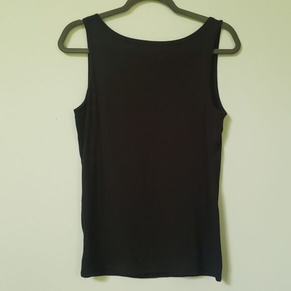 Tahari Hi Lo Scoop Neck Knit Tank Black - Picture 1 of 4